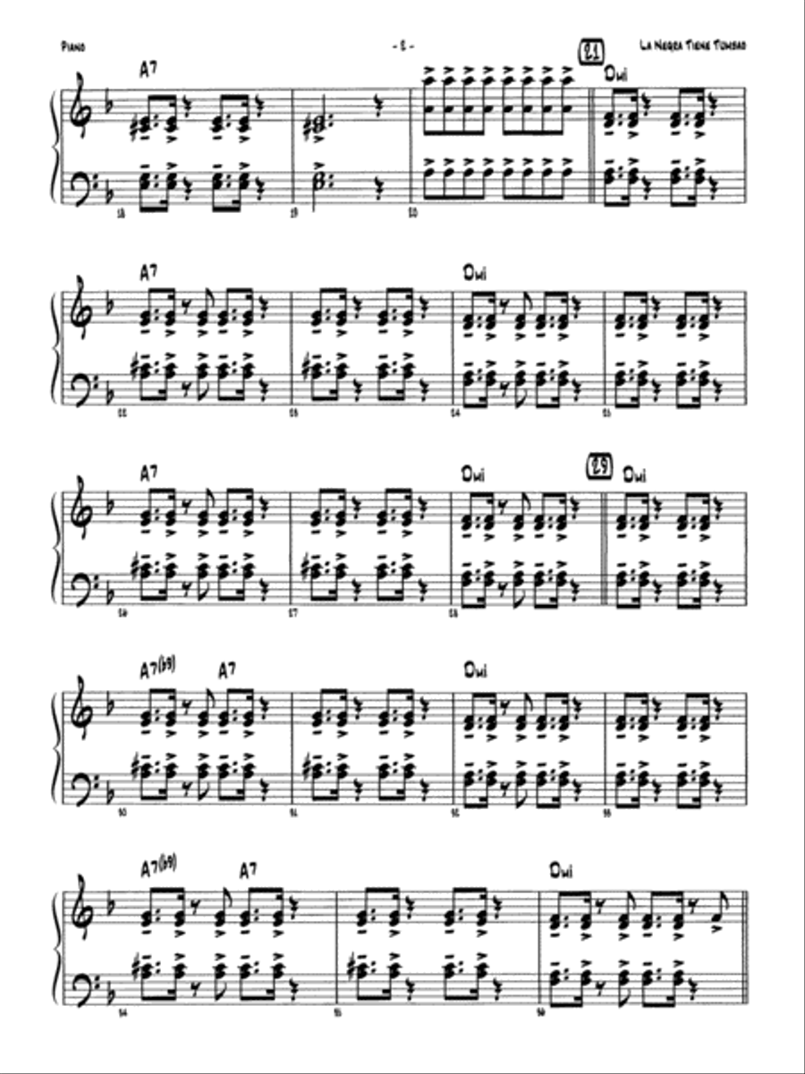 La Negra Tiene Tumbao: Piano Accompaniment Jazz Ensemble scores gallery preview page 2