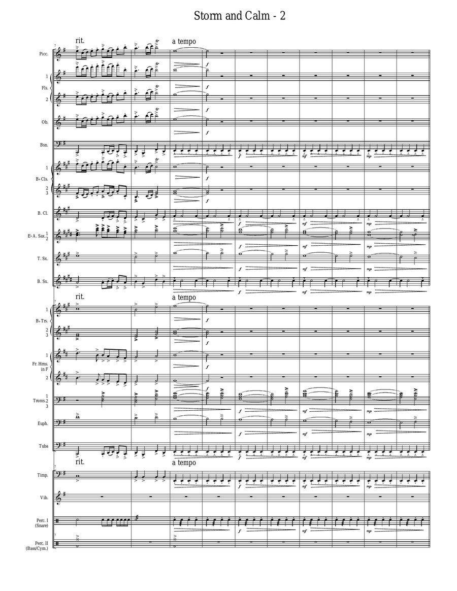 Storm and Calm Concert Band scores gallery preview page 2