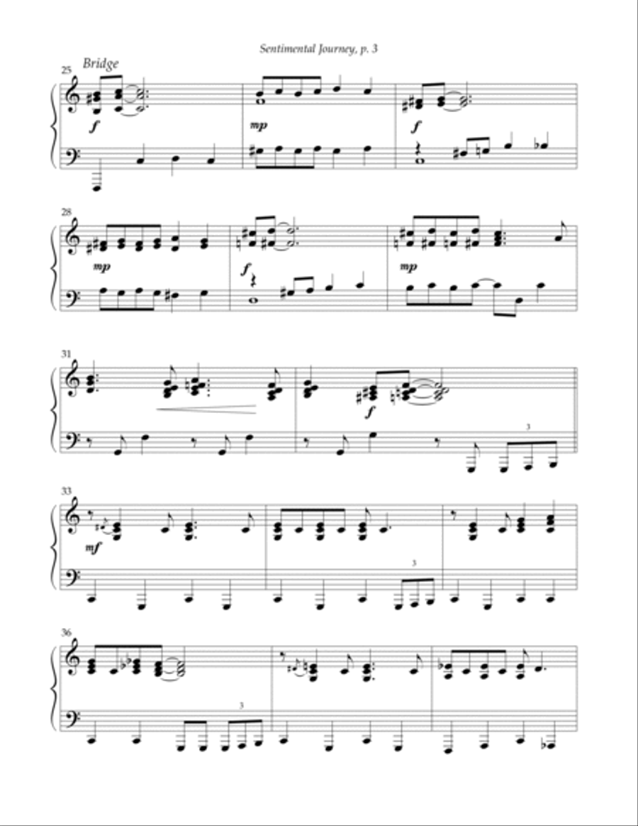 Sentimental Journey Piano Solo scores gallery preview page 3