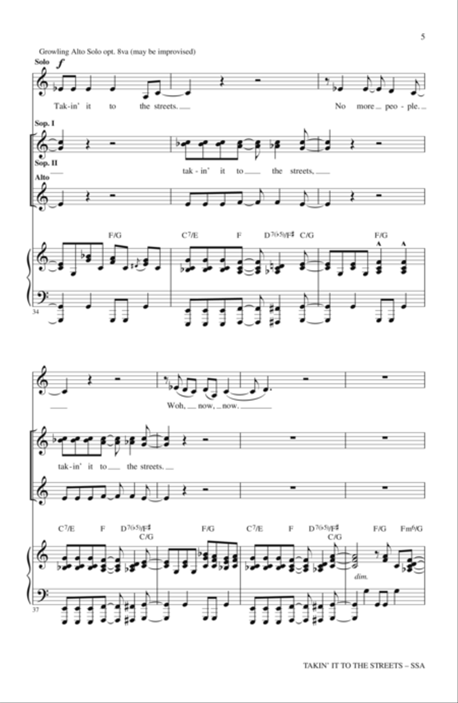 Takin' It To The Streets SSA scores gallery preview page 4