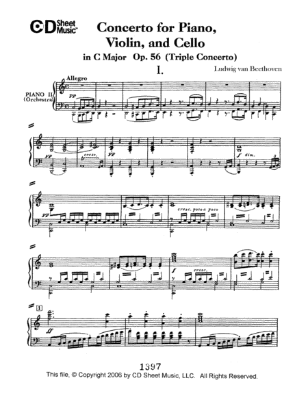 Concerto For Piano, Violin, And Cello (triple Concerto), Op. 56