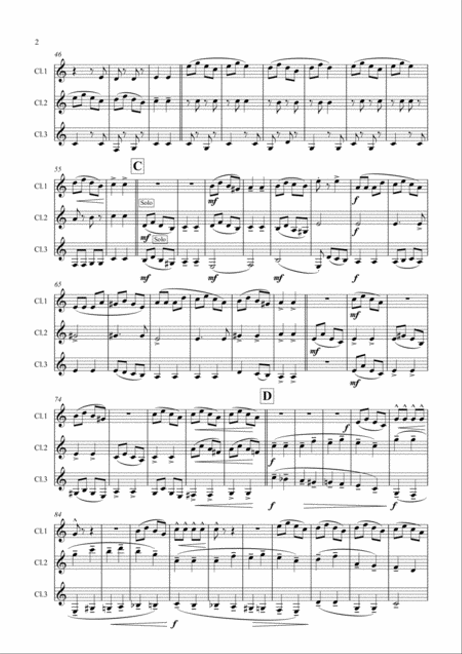 Bobby Shaftoe: Tyneside Songs - clarinet trio Clarinet Trio scores gallery preview page 2