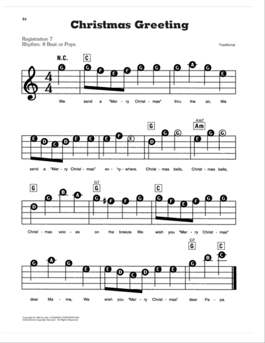 Christmas Greeting Electronic Keyboard scores gallery preview page 1