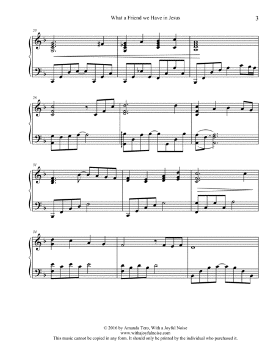What a Friend (we have in Jesus) Piano Solo scores gallery preview page 5