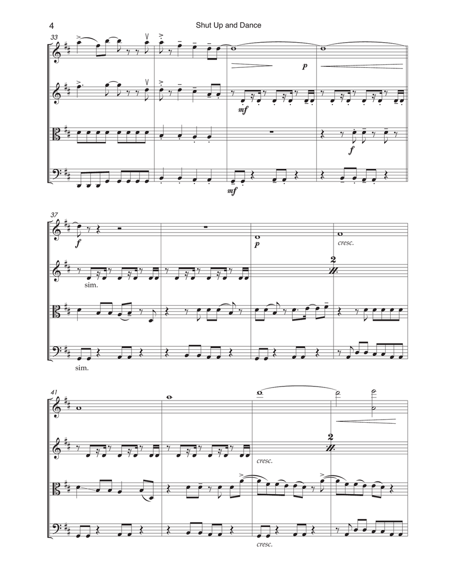 Shut Up And Dance Shut Up And Dance String Quartet scores gallery preview page 4