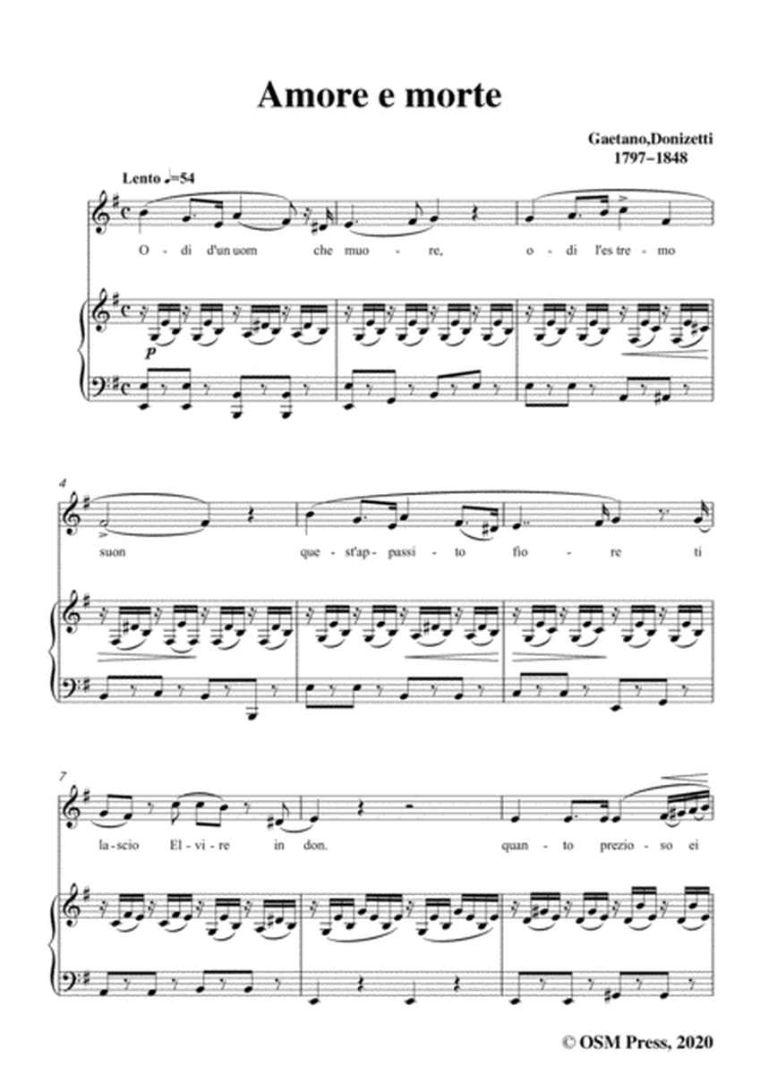 Donizetti-Amore e morte,in e minor,for Voice and Piano