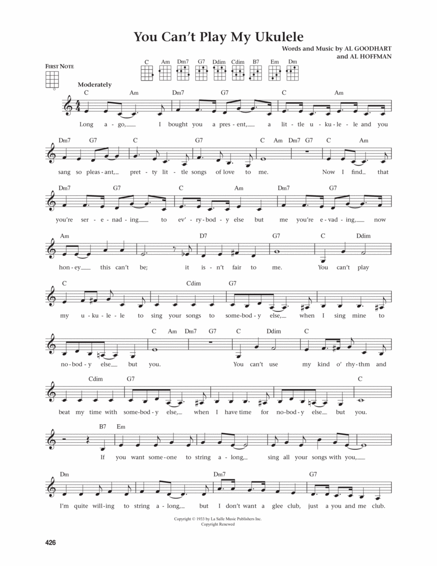 You Can't Play My Ukulele (from The Daily Ukulele) (arr. Jim Beloff) Ukulele scores gallery preview page 1