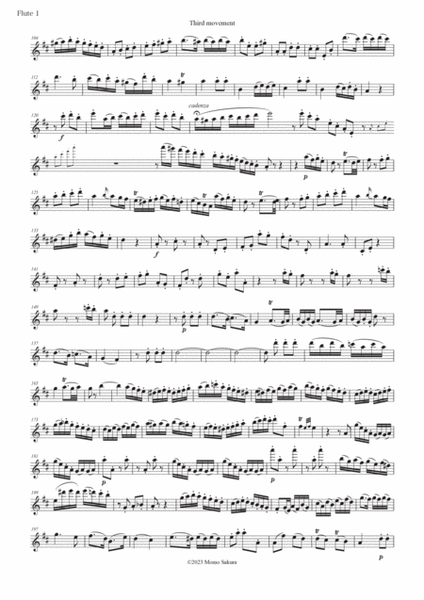 Mozart Flute Concerto No.2 KV314 3rd movement arranged for 2 Flutes/ Flute duet <Parts> image number null