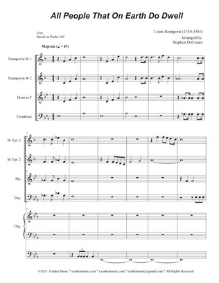 All People That On Earth Do Dwell (Unison choir - Medium Key) (Full Score) - Score Only