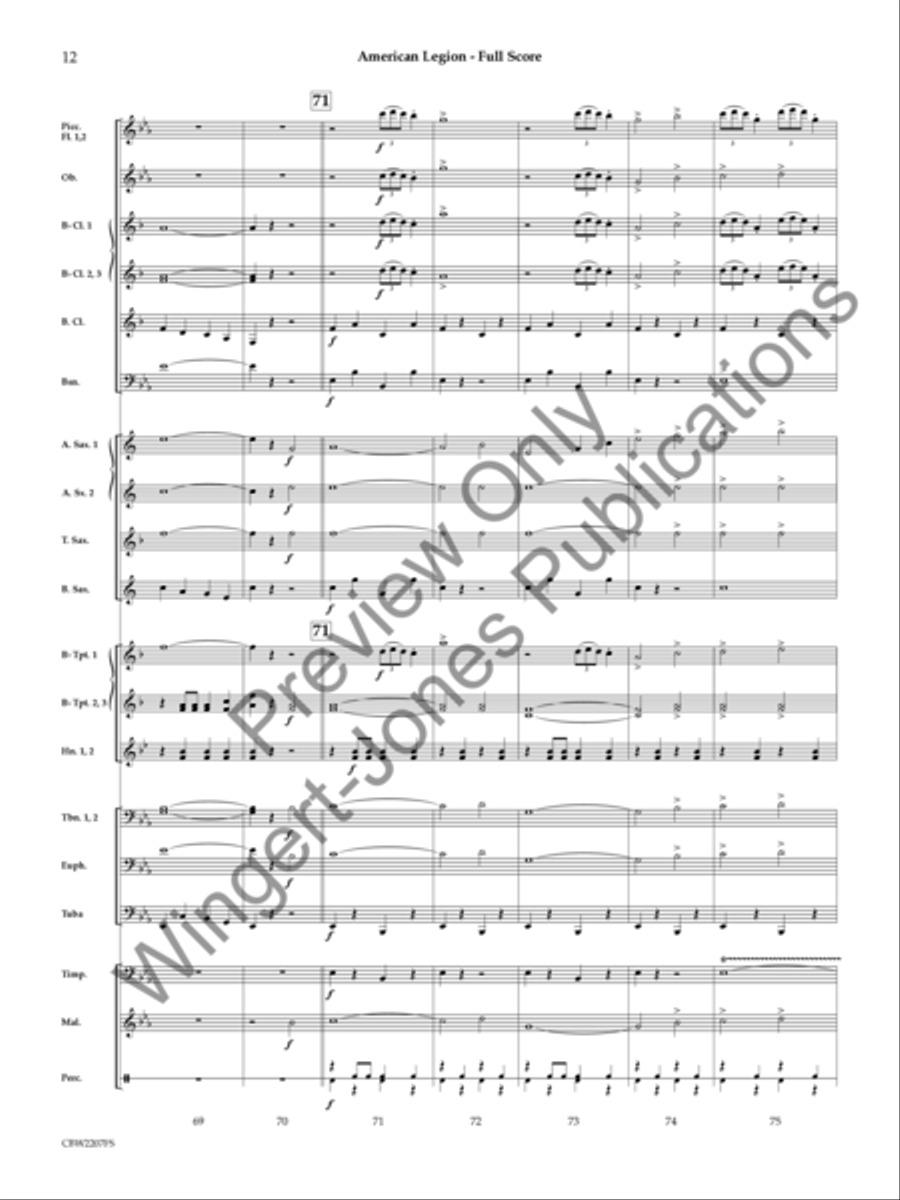 American Legion (Score) Concert Band scores gallery preview page 13