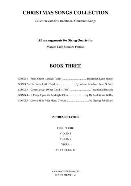 Christmas Song Collection (for String Quartet) - BOOK THREE image number null