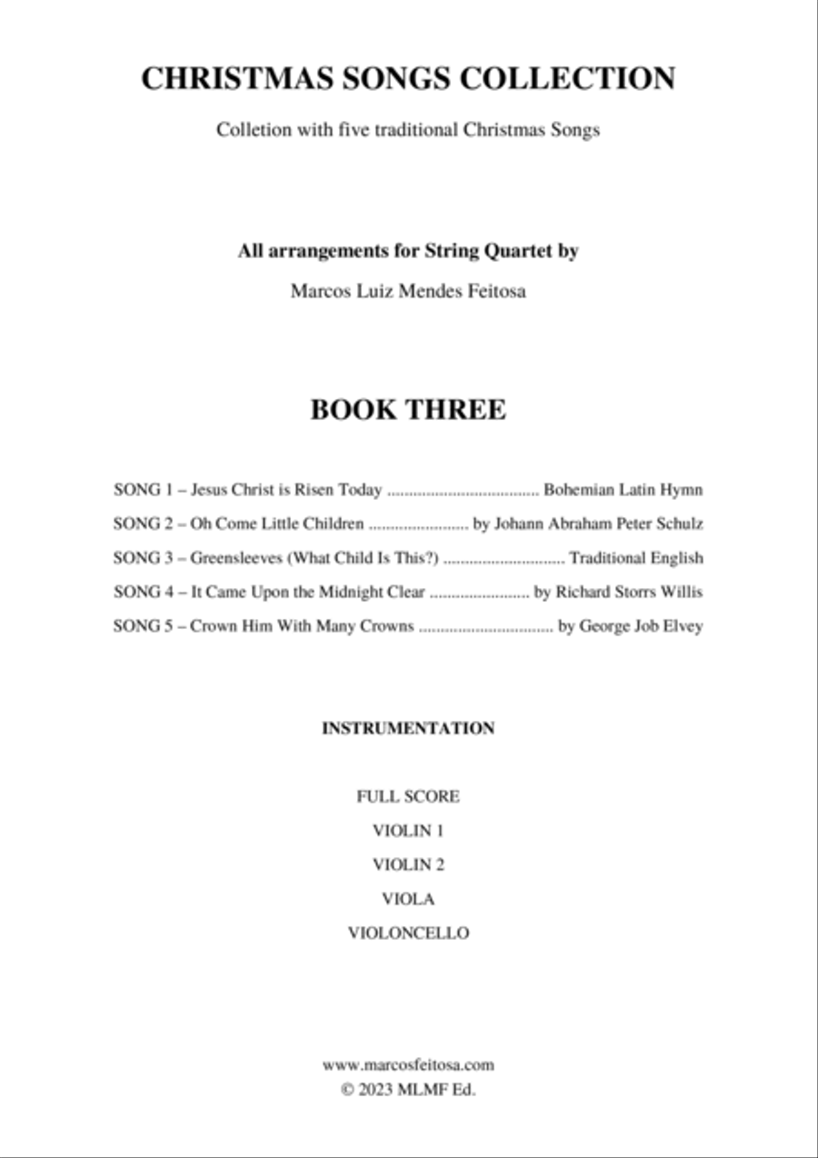 Christmas Song Collection (for String Quartet) - BOOK THREE Christmas Song Collection (for String Quartet) - BOOK THREE String Quartet scores gallery preview page 2