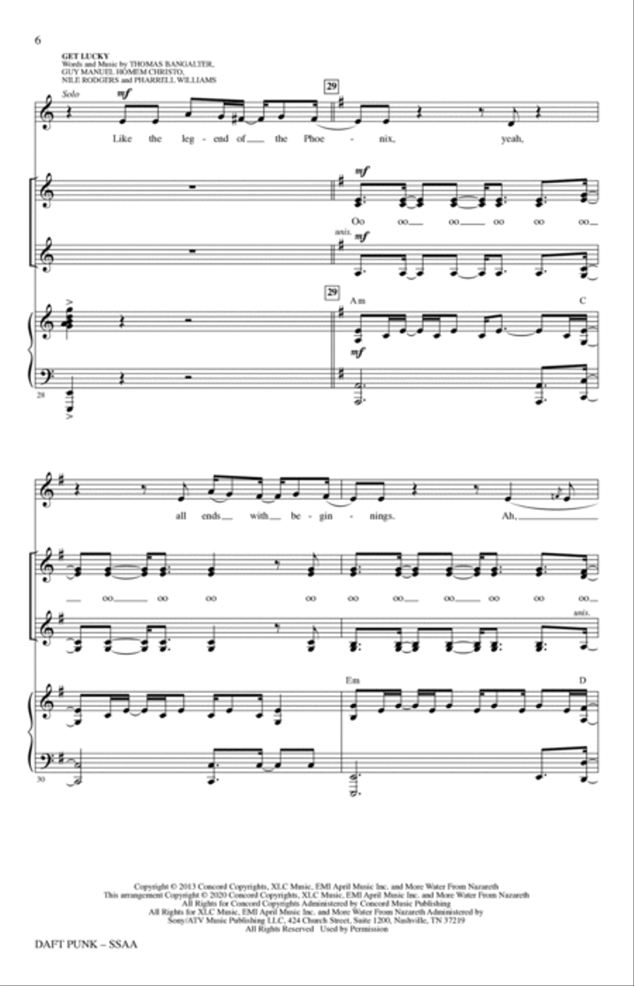 Daft Punk (Choral Medley) (arr. Mark Brymer) SSAA scores gallery preview page 5