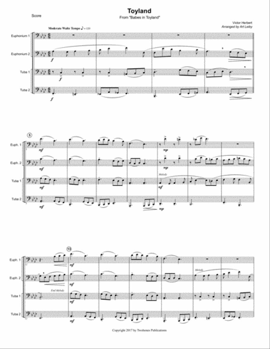 Toyland Toyland Brass Ensemble scores gallery preview page 1