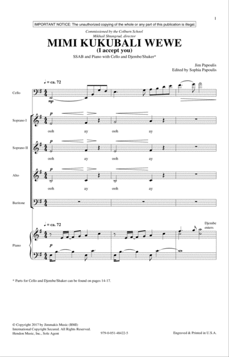 Mimi Kukubali Wewe Mimi Kukubali Wewe 4-Part scores gallery preview page 1