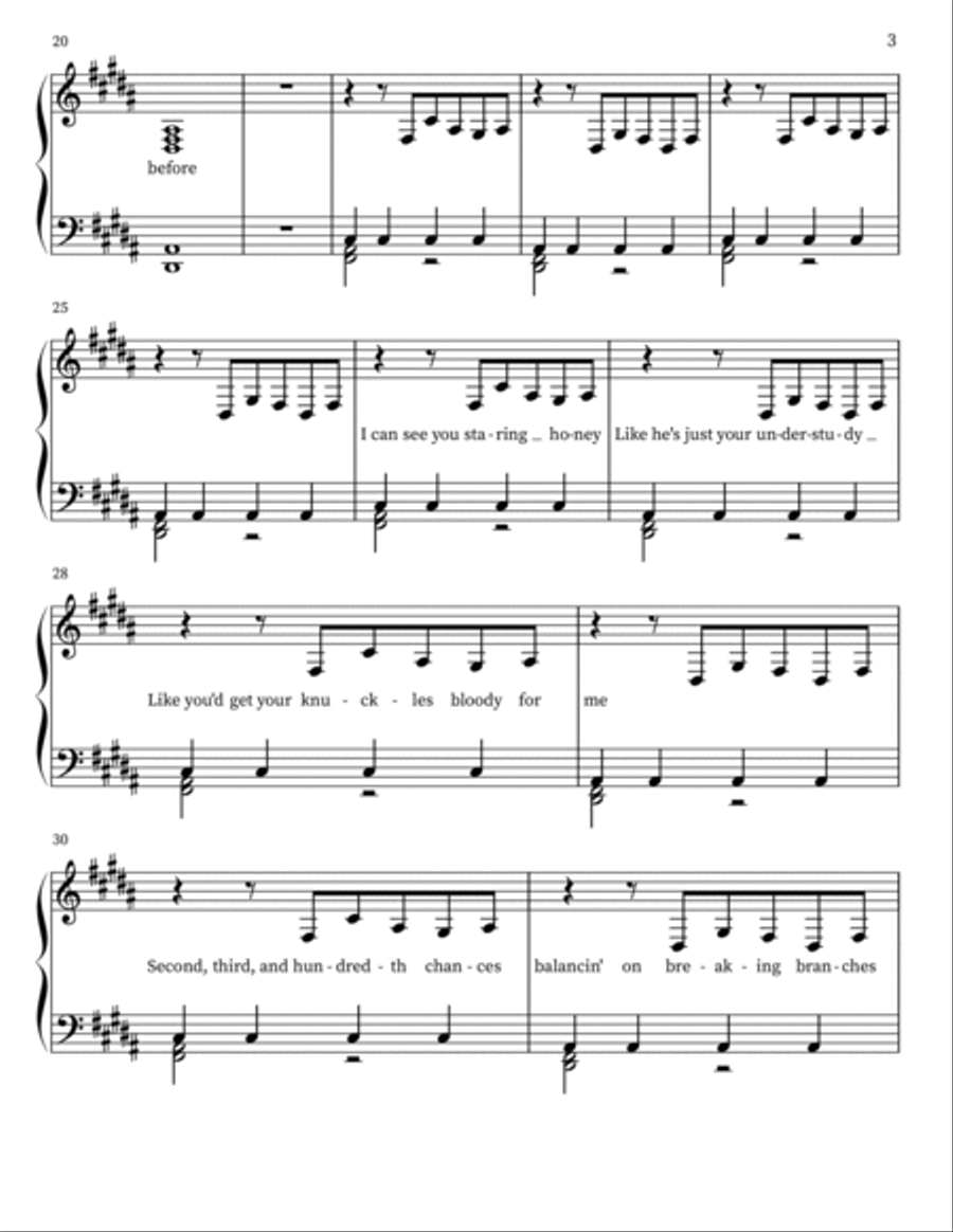 Exile Easy Piano scores gallery preview page 3