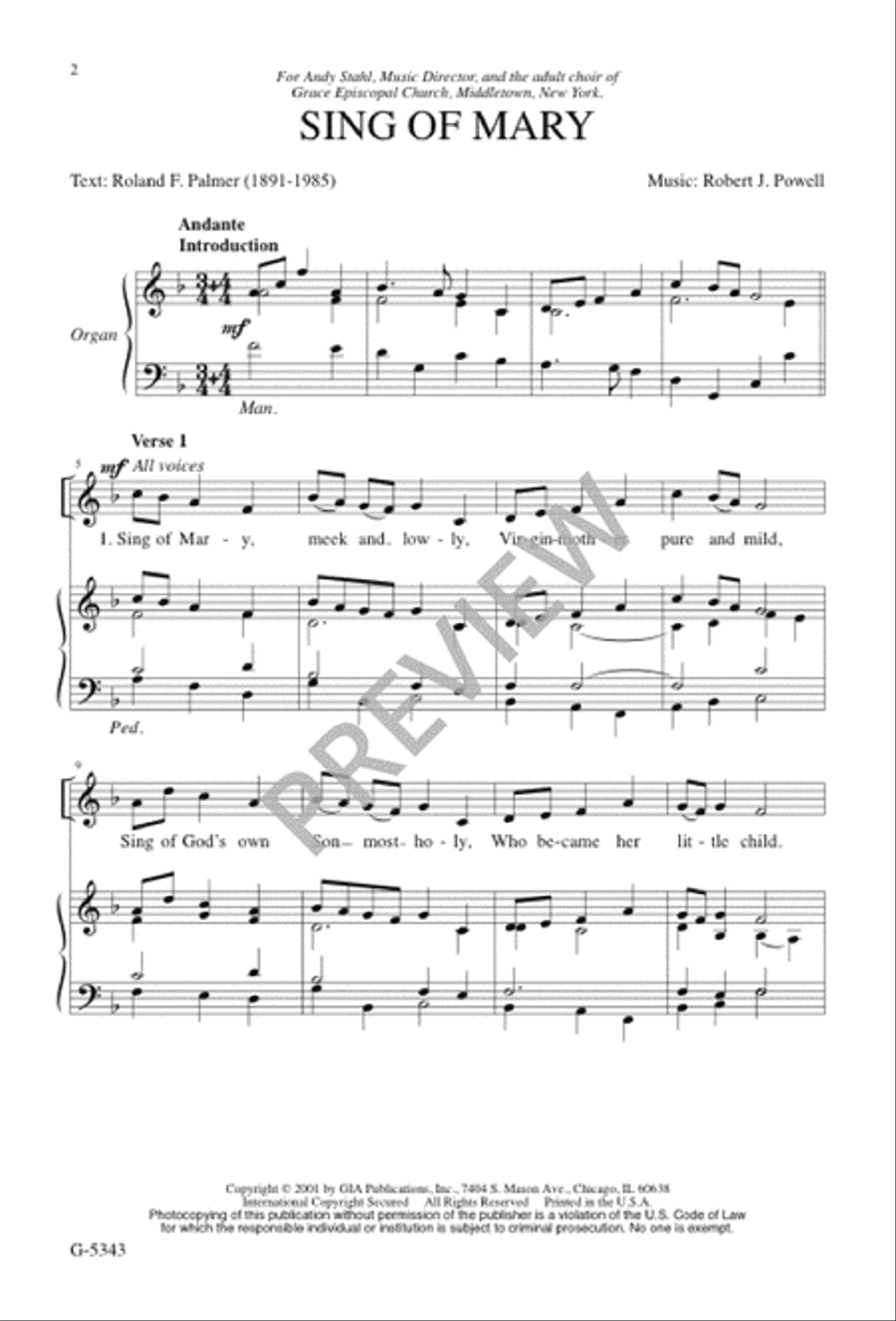 Sing of Mary Sing of Mary 4-Part scores gallery preview page 3