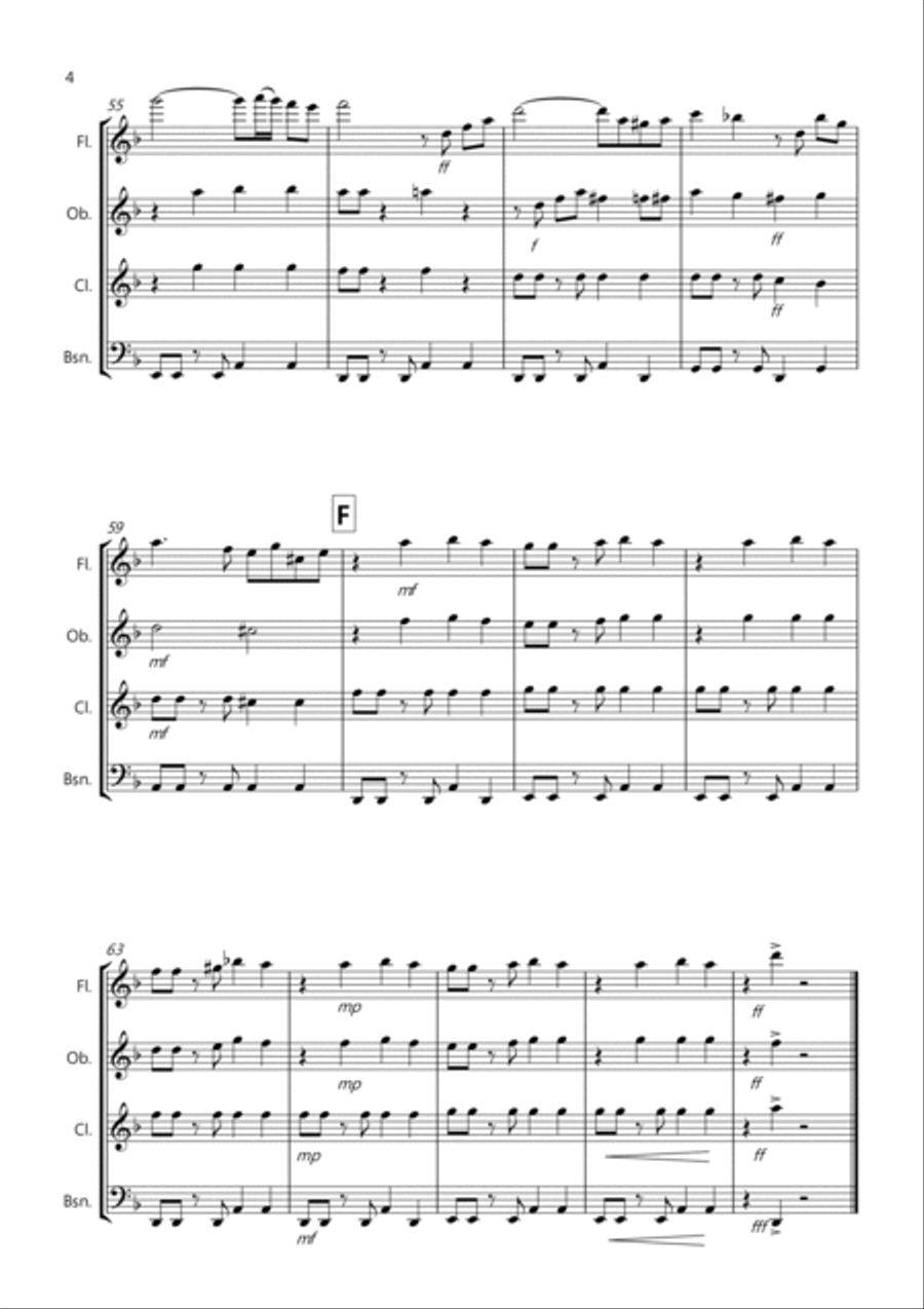 Tasty Tango for Wind Quartet Woodwind Quartet scores gallery preview page 4