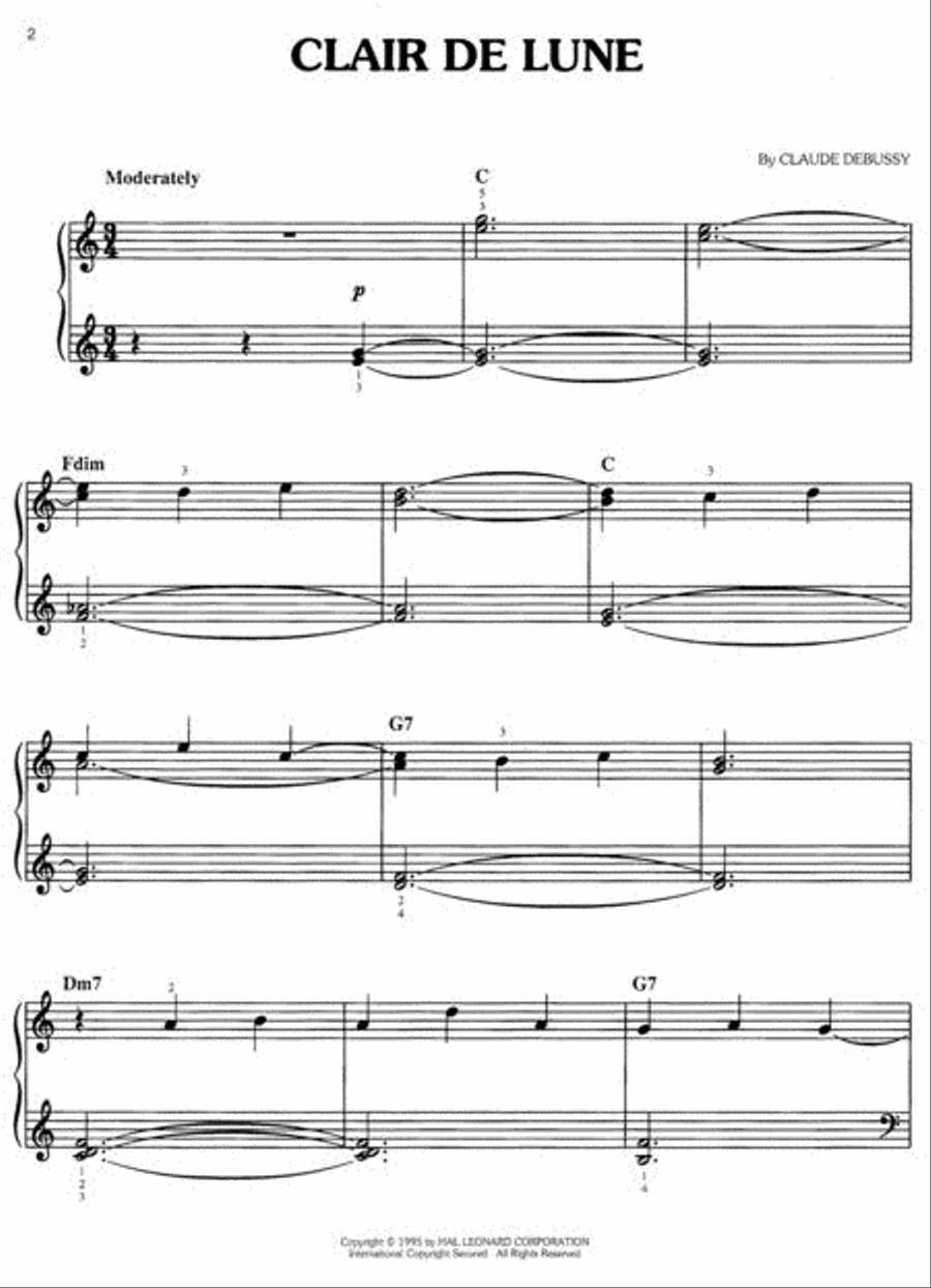 Clair De Lune - Easy Piano