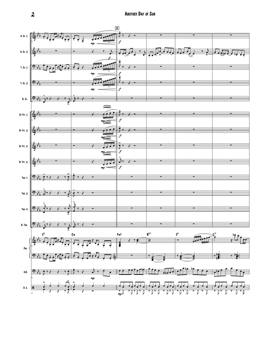 Another Day Of Sun Jazz Ensemble scores gallery preview page 3