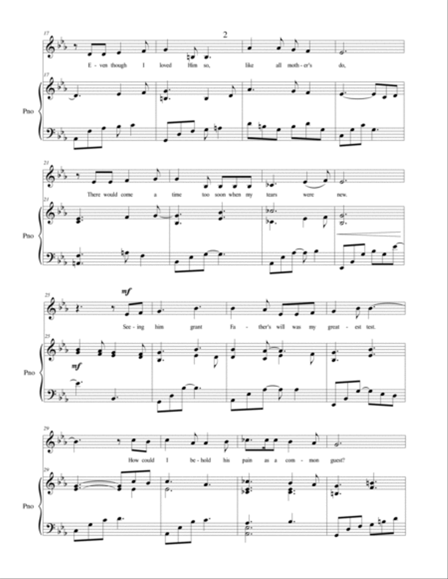 Mary's Lament, a sacred vocal solo for Easter Vocal Duet scores gallery preview page 3