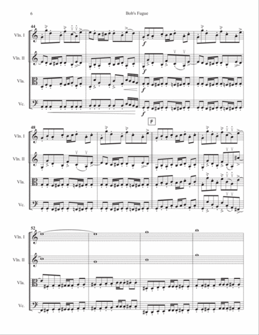 Bob's Fugue String Quartet scores gallery preview page 6