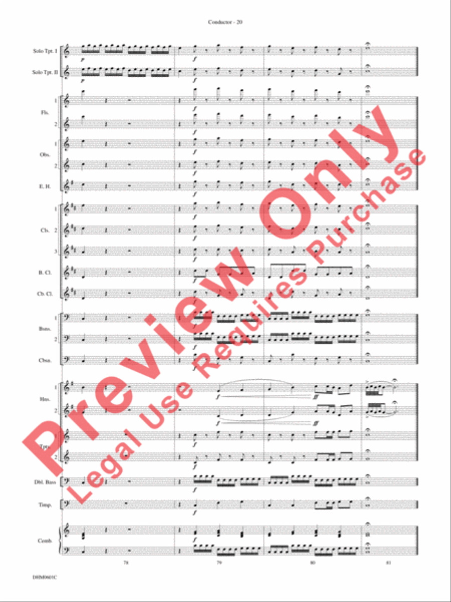 Concerto in C Major for Two Trumpets (I. Allegro, II. Largo, III. Allegro) Concert Band scores gallery preview page 24