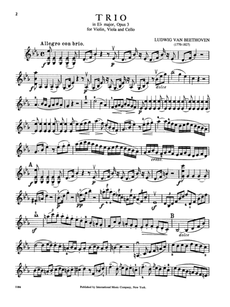 Trio In E Flat Major, Opus 3