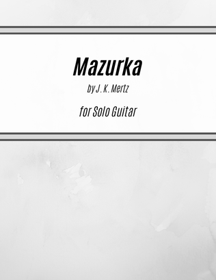 Book cover for Mazurka (for Solo Guitar)