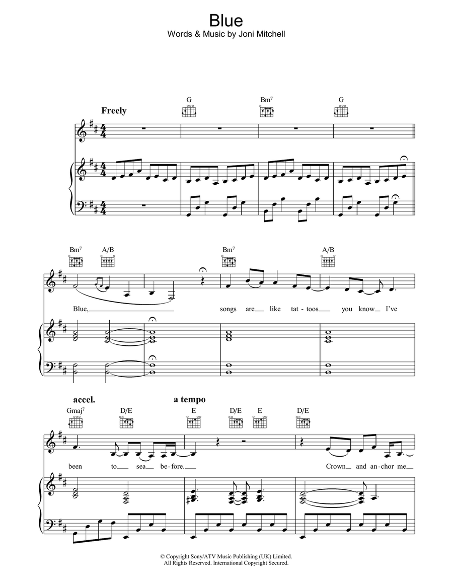 Blue Acoustic Guitar scores gallery preview page 1