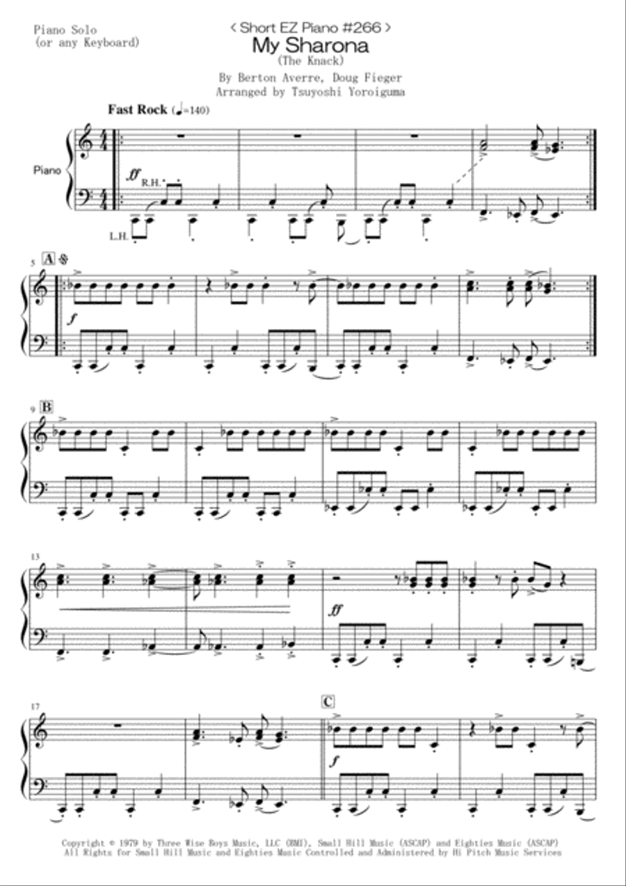 My Sharona My Sharona Easy Piano scores gallery preview page 1
