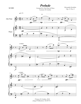 Scriabin: Prelude Op. 11 No. 2 for Alto Flute & Piano