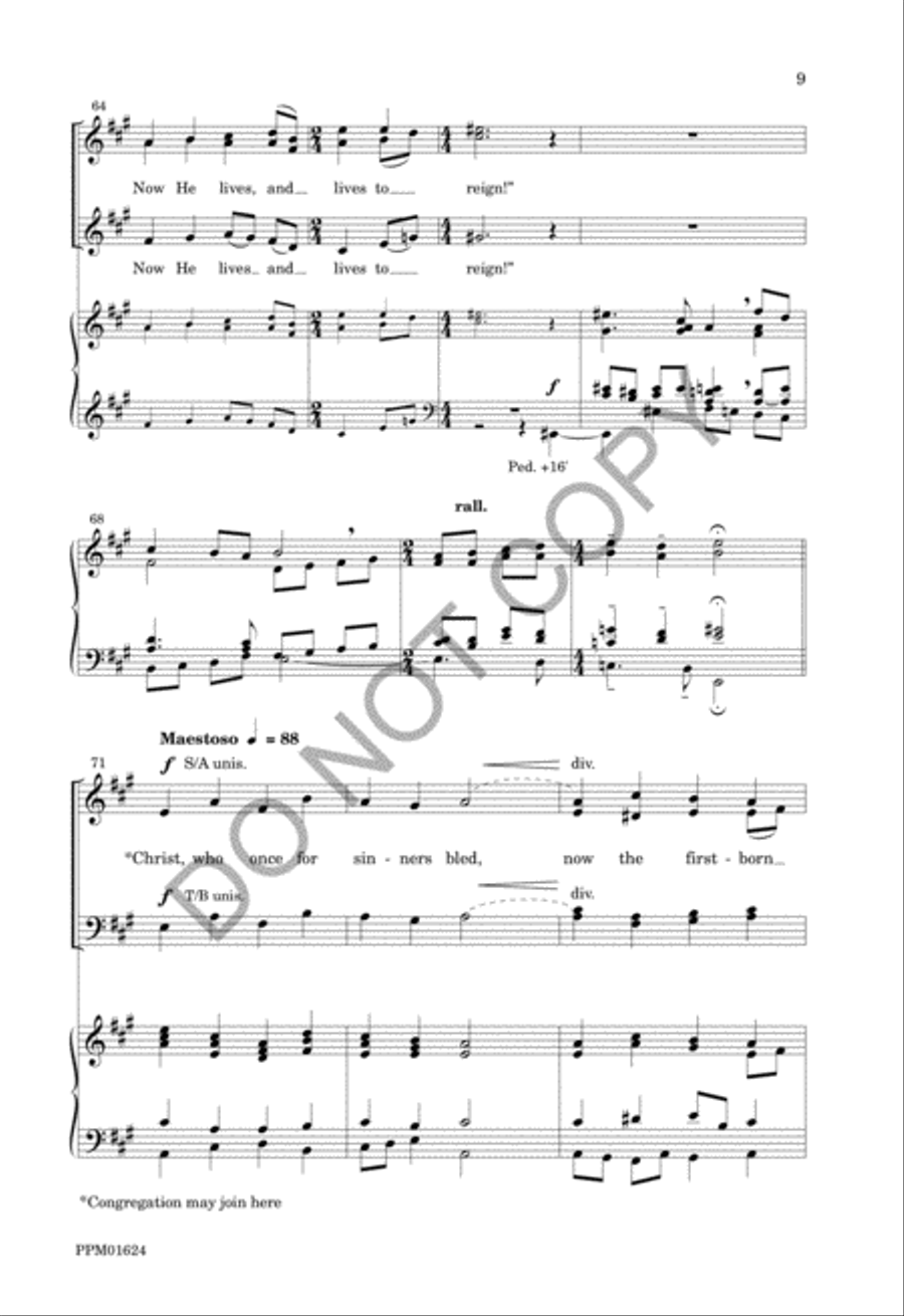 Christ, the Lord, Is Risen Today 4-Part scores gallery preview page 12