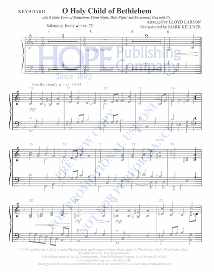 O Holy Child of Bethlehem 4-Part scores gallery preview page 15