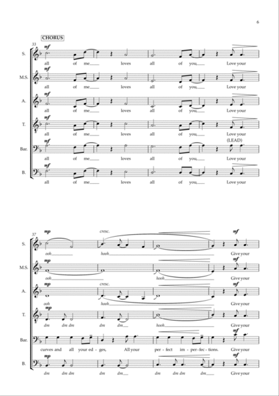 All Of Me A Cappella scores gallery preview page 6