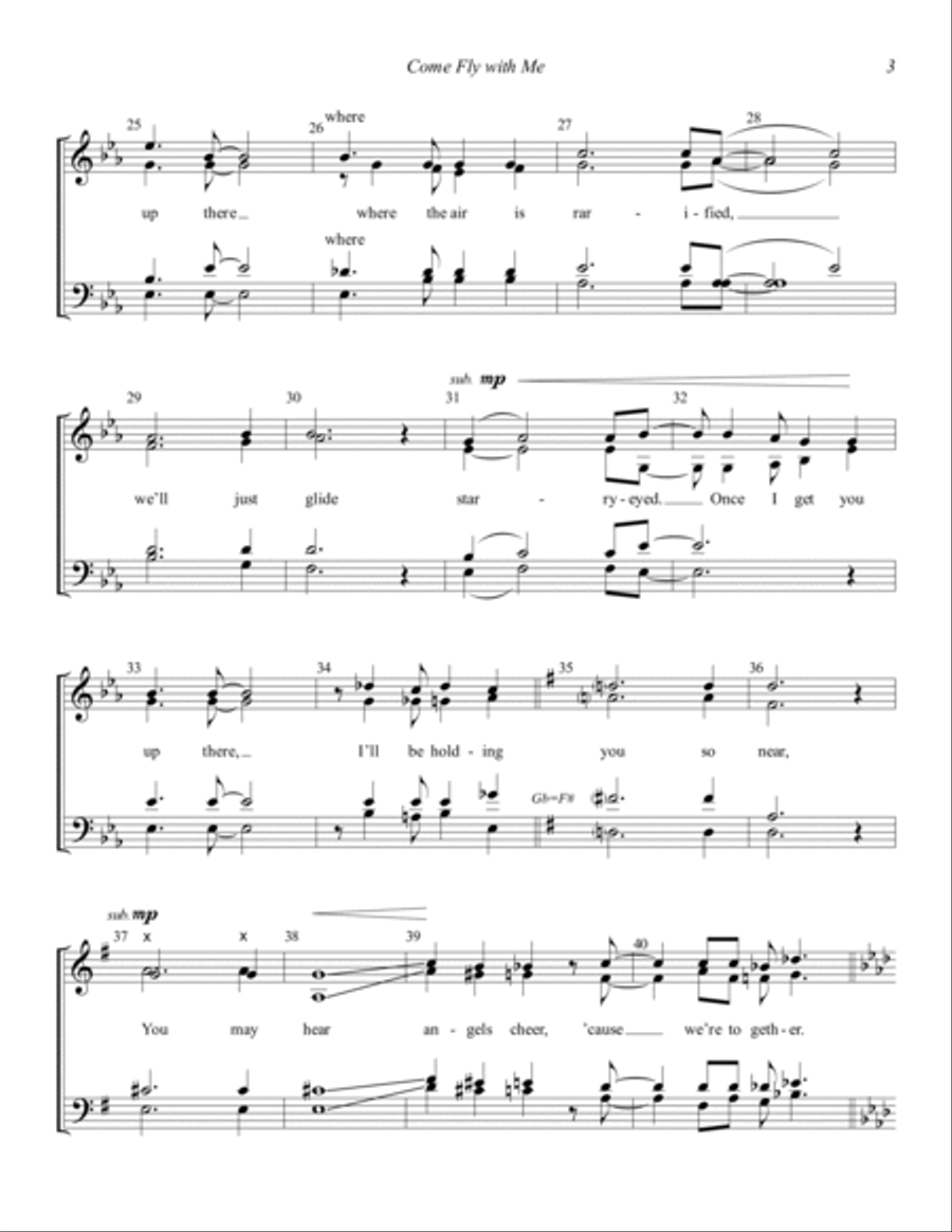Come Fly With Me (arr. Kevin Keller) 4-Part scores gallery preview page 3