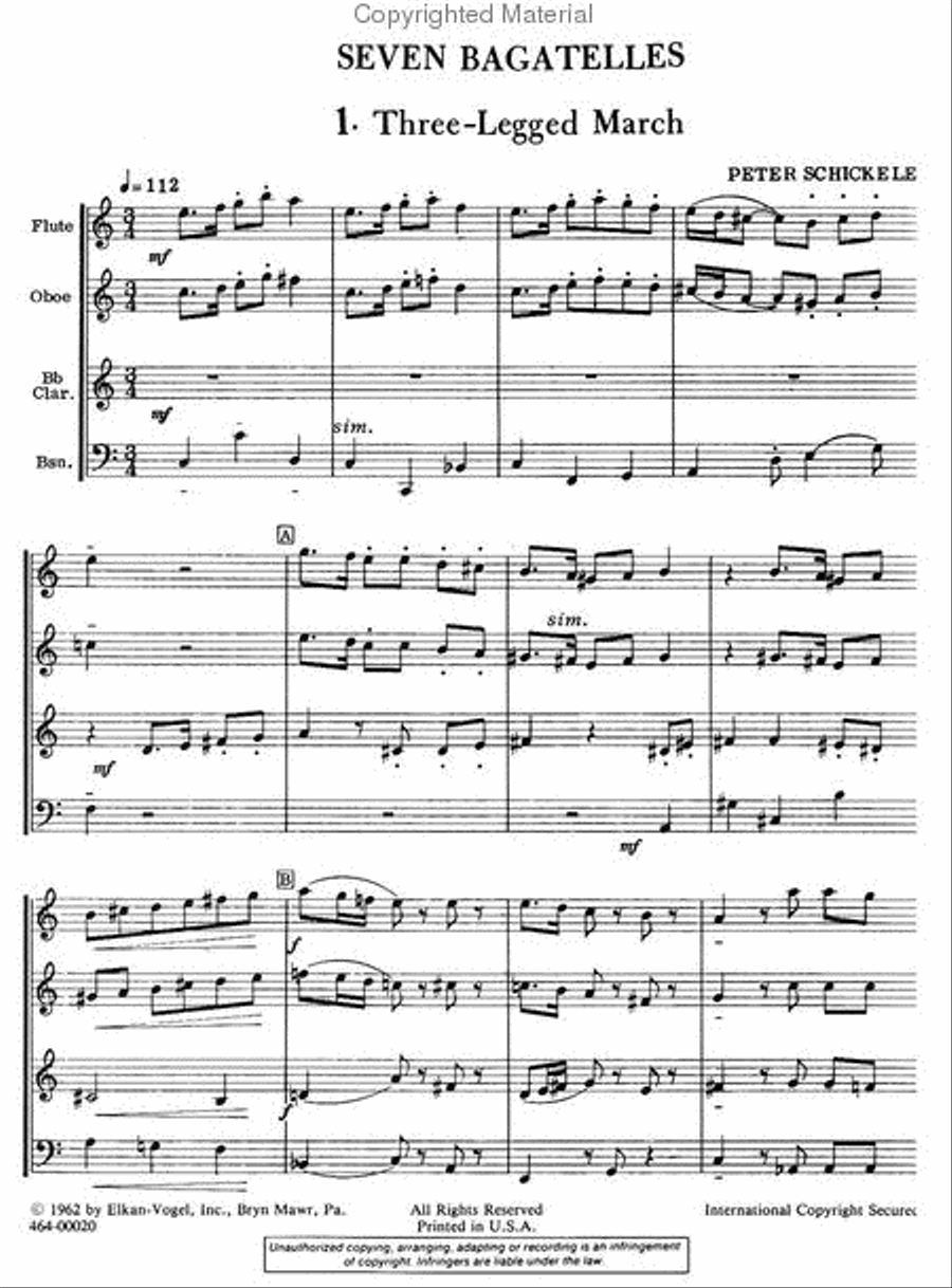 Seven Bagatelles Seven Bagatelles Woodwind Quartet scores gallery preview page 2