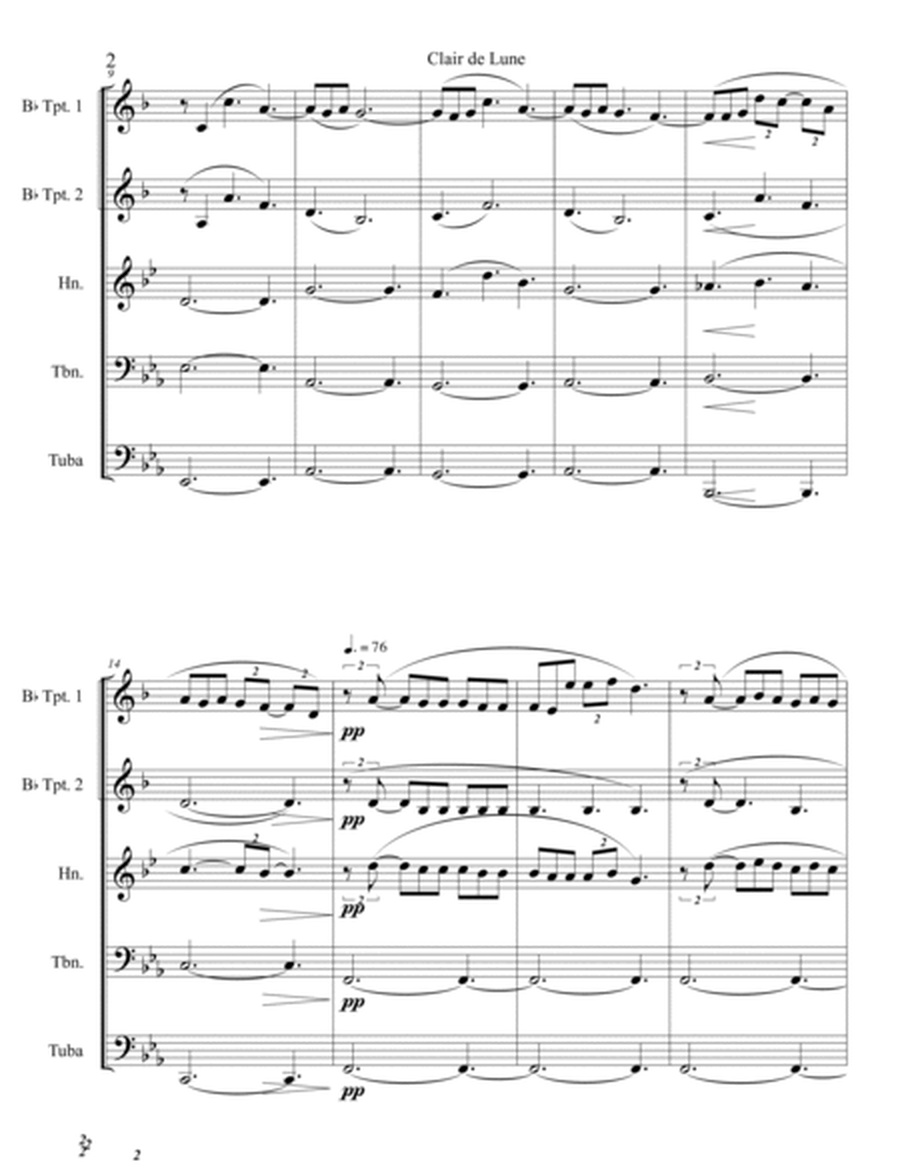 Clair de Lune for Brass Quintet image number null