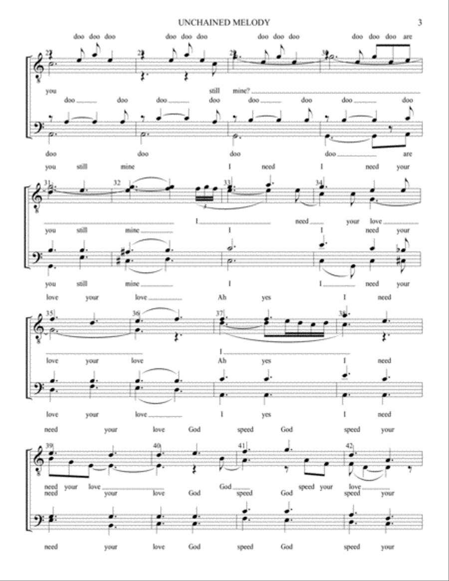 Unchained Melody TTBB scores gallery preview page 3
