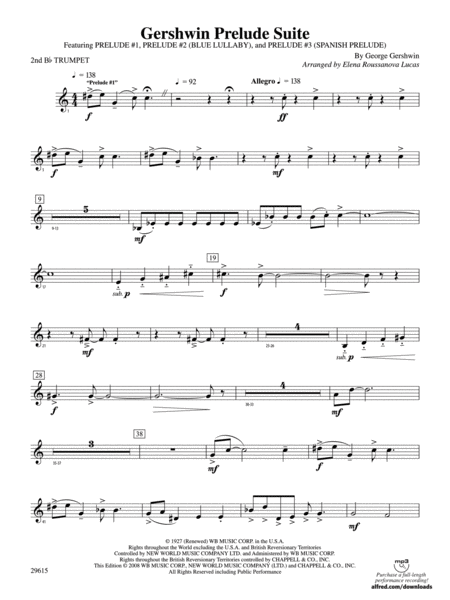 Gershwin Prelude Suite: 2nd B-flat Trumpet