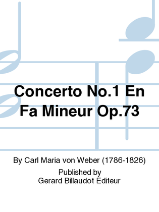 Book cover for Concerto No. 1 En Fa Mineur Op. 73