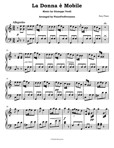 La Donna è Mobile - Verdi (Easy Piano) image number null