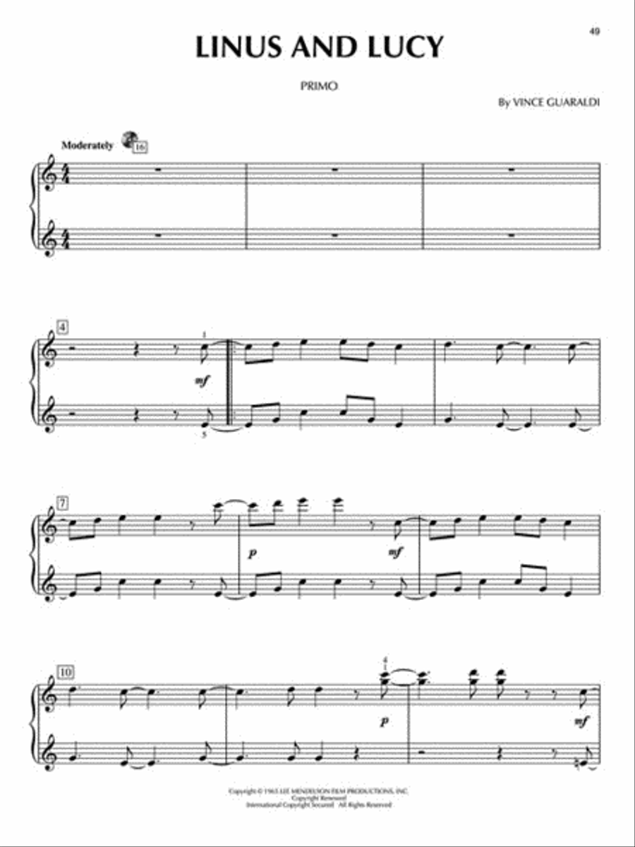 Piano Favorites 1 Piano, 4-Hands scores gallery preview page 6