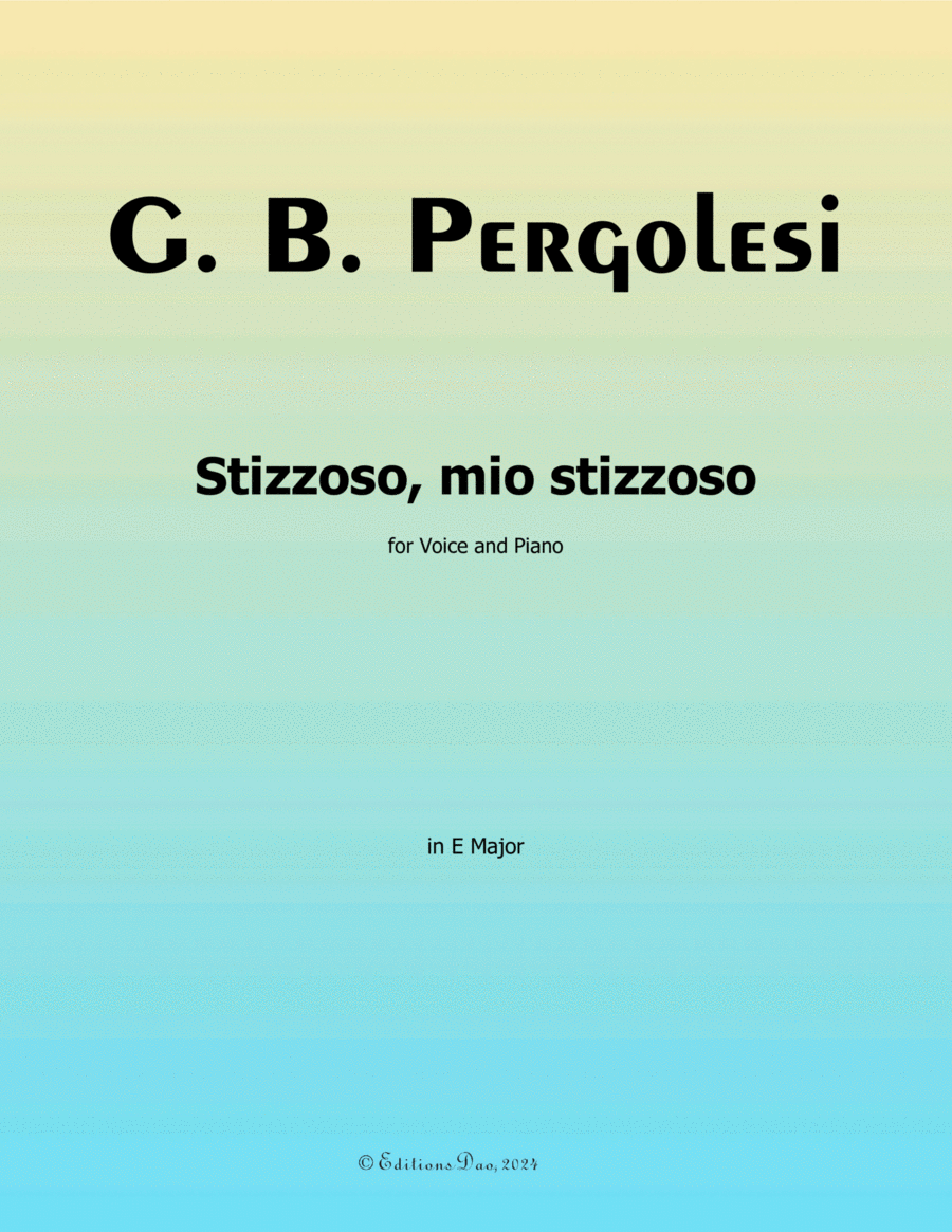Stizzoso,mio stizzoso,by Pergolesi,in F Major Voice scores gallery preview page 1