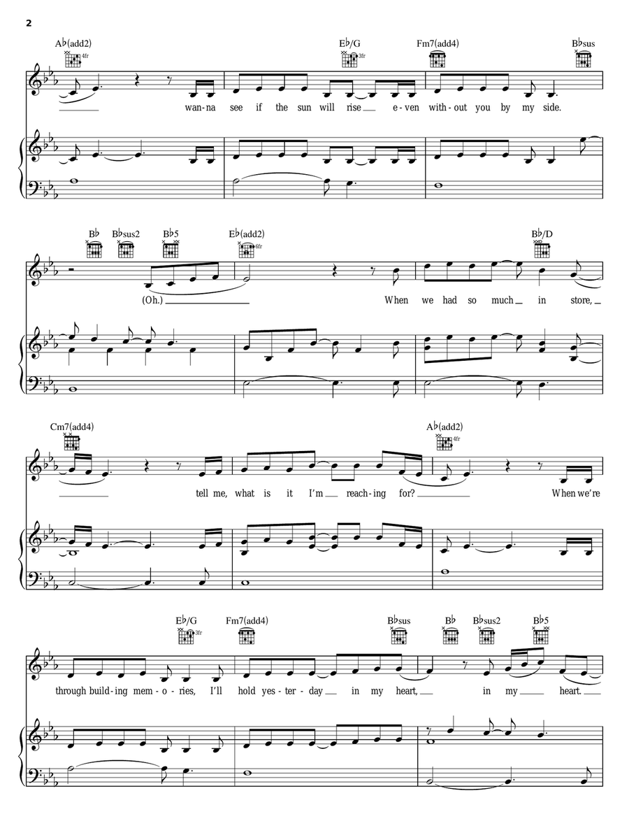 Yesterday Piano, Vocal, Guitar scores gallery preview page 2