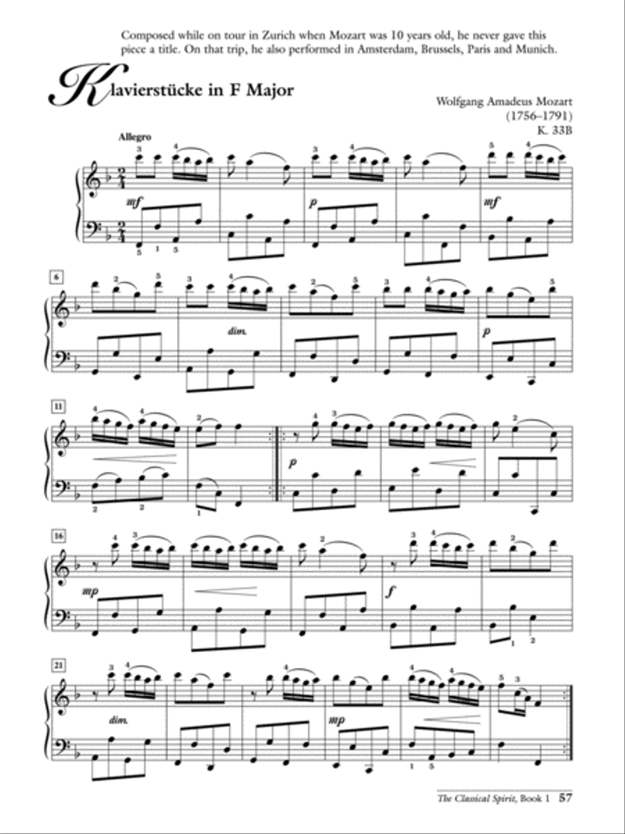 The Classical Spirit (1750--1820), Book 1 Piano Solo scores gallery preview page 8