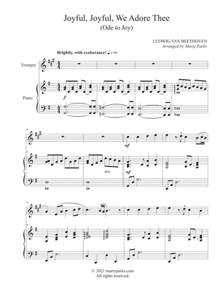 Book cover for Joyful, Joyful, We Adore Thee (Trumpet-Piano)