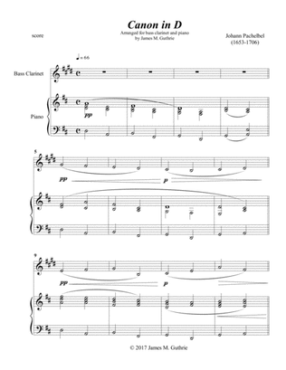Pachelbel: Canon for Bass Clarinet & Piano