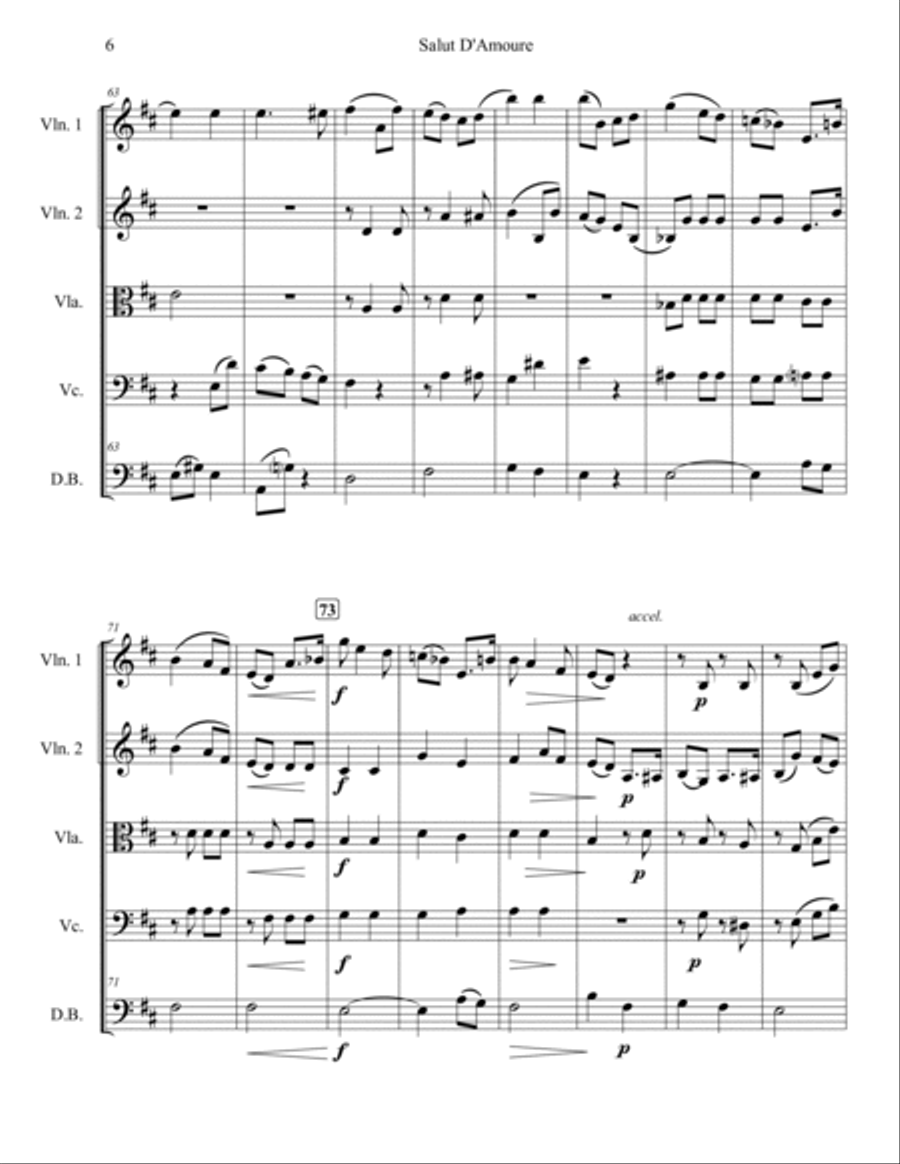 Salut De'Amoure (Liebesgruss) String Orchestra scores gallery preview page 6