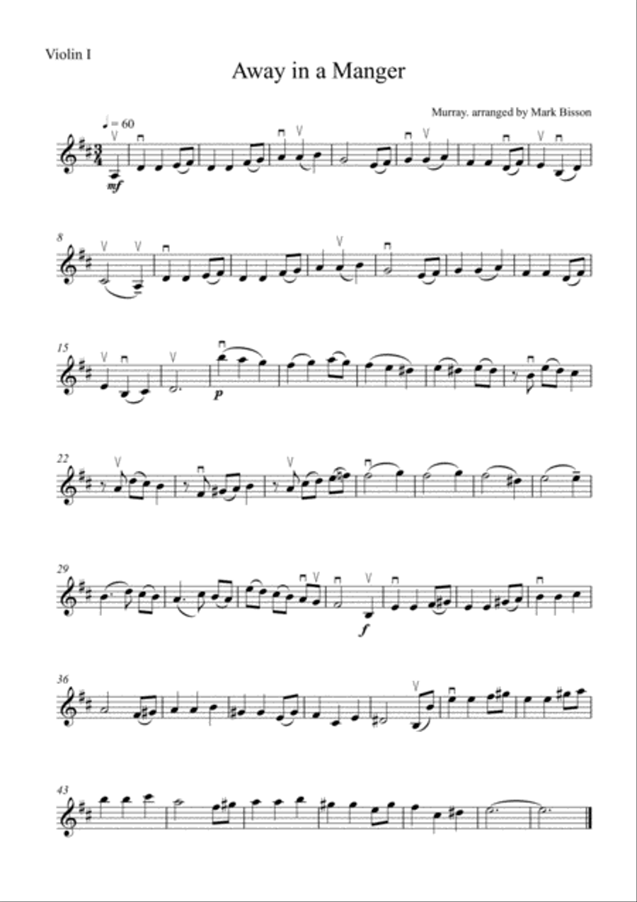Away in a Manger String Quartet scores gallery preview page 4